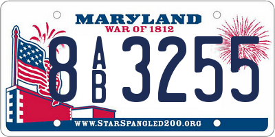 MD license plate 8AB3255