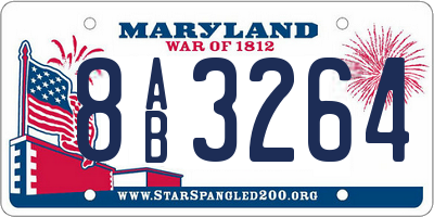 MD license plate 8AB3264