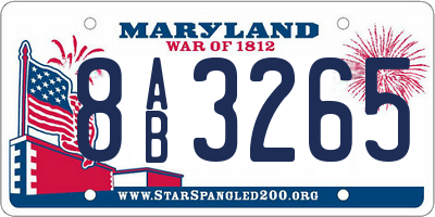 MD license plate 8AB3265