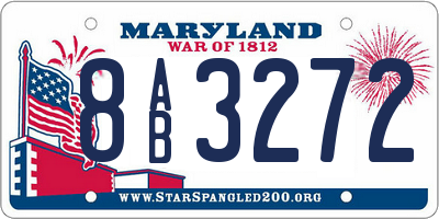 MD license plate 8AB3272
