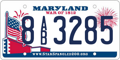 MD license plate 8AB3285