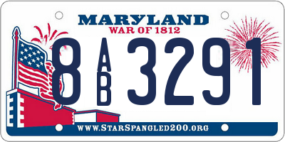 MD license plate 8AB3291