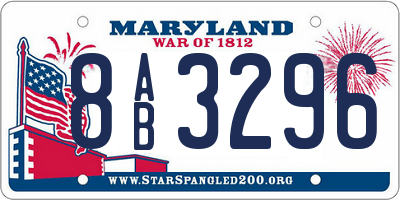 MD license plate 8AB3296