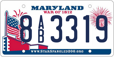 MD license plate 8AB3319