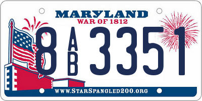 MD license plate 8AB3351