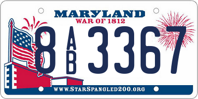 MD license plate 8AB3367