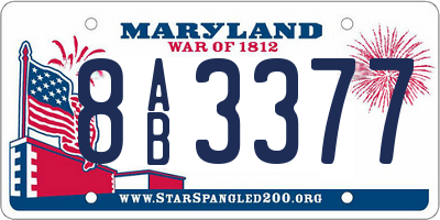 MD license plate 8AB3377