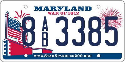 MD license plate 8AB3385