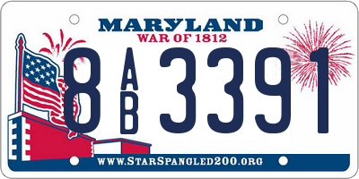 MD license plate 8AB3391