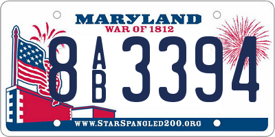 MD license plate 8AB3394
