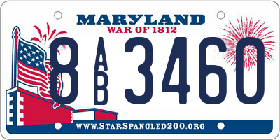 MD license plate 8AB3460
