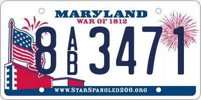 MD license plate 8AB3471