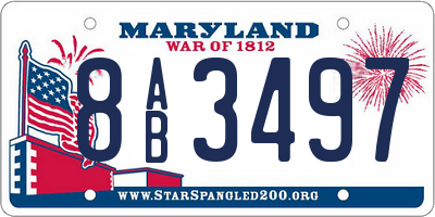 MD license plate 8AB3497