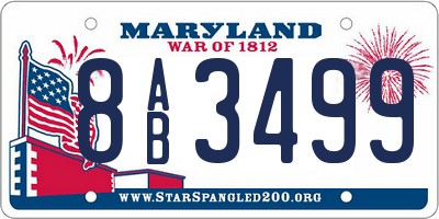 MD license plate 8AB3499