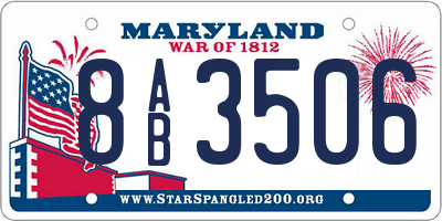 MD license plate 8AB3506