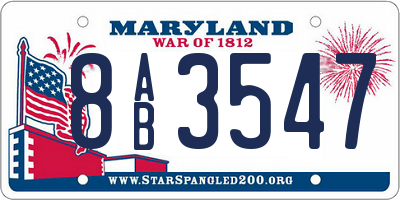 MD license plate 8AB3547