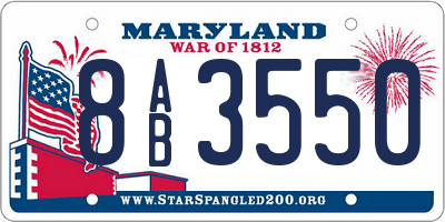 MD license plate 8AB3550