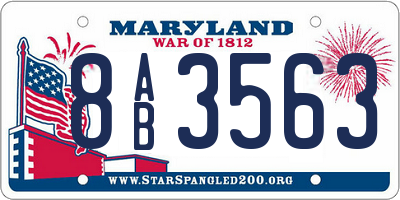 MD license plate 8AB3563