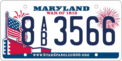 MD license plate 8AB3566