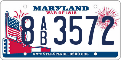 MD license plate 8AB3572