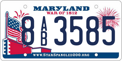MD license plate 8AB3585