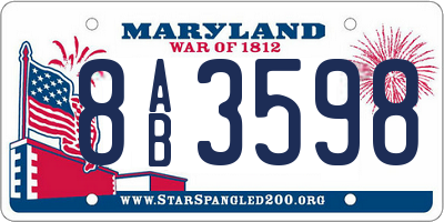 MD license plate 8AB3598