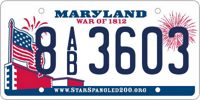 MD license plate 8AB3603