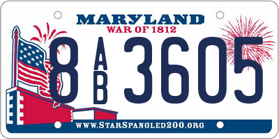 MD license plate 8AB3605