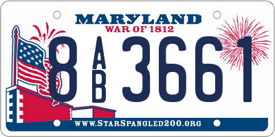 MD license plate 8AB3661