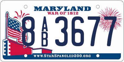 MD license plate 8AB3677