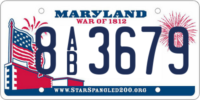 MD license plate 8AB3679
