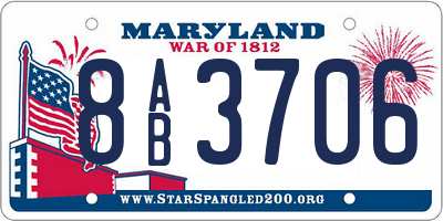 MD license plate 8AB3706