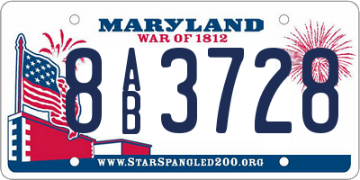 MD license plate 8AB3728