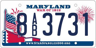 MD license plate 8AB3731