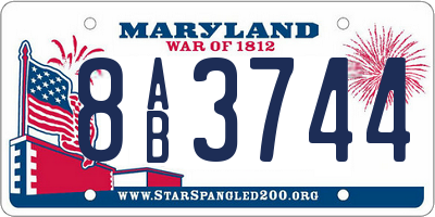 MD license plate 8AB3744