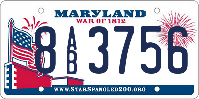 MD license plate 8AB3756
