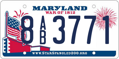 MD license plate 8AB3771