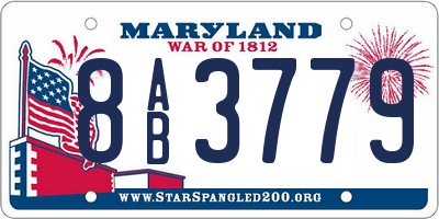 MD license plate 8AB3779