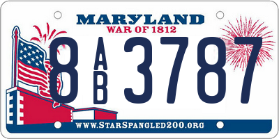 MD license plate 8AB3787