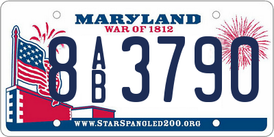 MD license plate 8AB3790