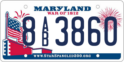 MD license plate 8AB3860