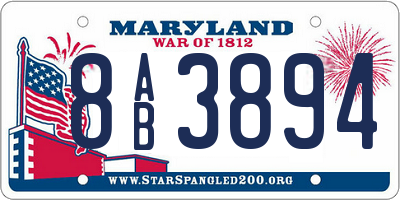 MD license plate 8AB3894