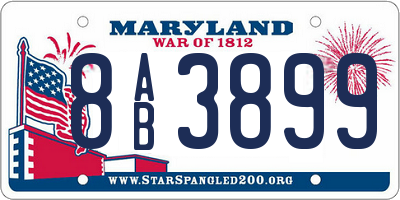 MD license plate 8AB3899