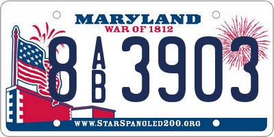 MD license plate 8AB3903