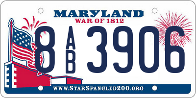 MD license plate 8AB3906