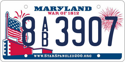MD license plate 8AB3907