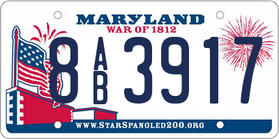 MD license plate 8AB3917
