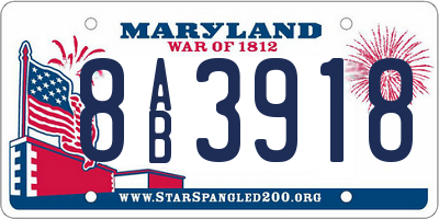 MD license plate 8AB3918