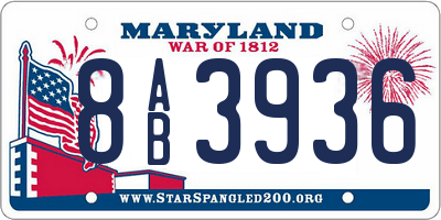 MD license plate 8AB3936