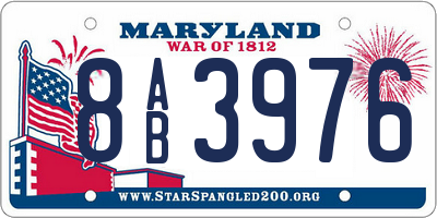MD license plate 8AB3976